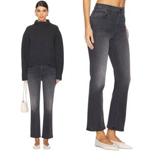 NWT MOTHER Jeans Tripper Ankle Lighting Up Lanterns Washed Black Size 24